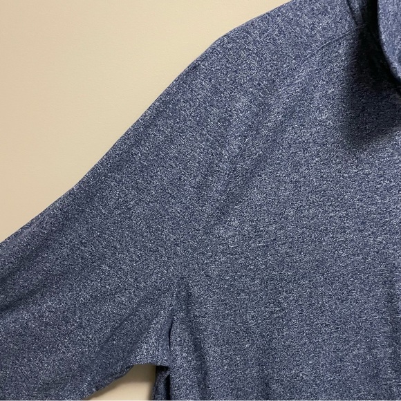 Banana Republic Heathered Indigo Blue 1/4 Zip Quick Dry Long Sleeve Shirt Men XL - Picture 5 of 9